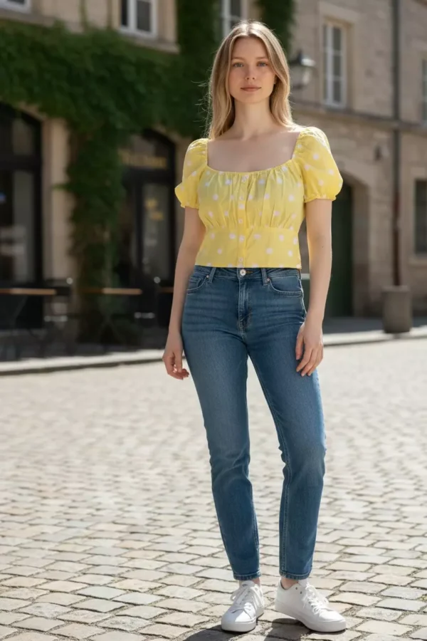 Polkadot yellow top
